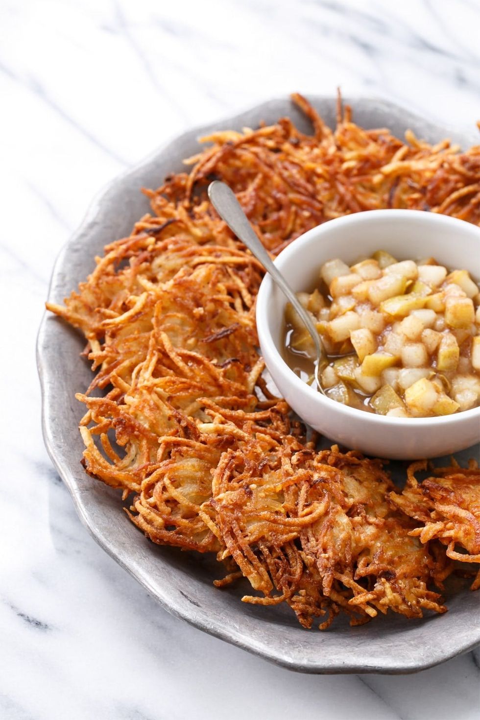 Latkes With Spiced Pear Compote