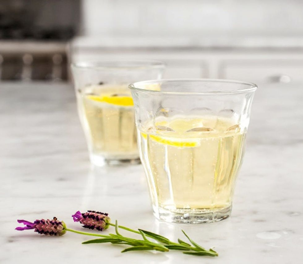 Lavender French 75 cocktail recipe for weddings