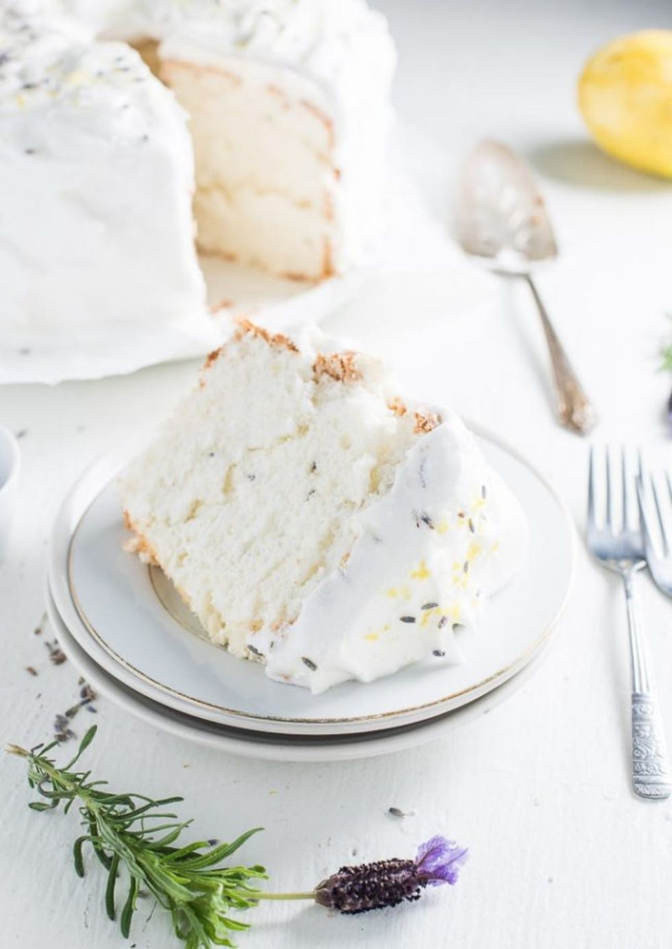 Lavender Lemon Angel Food Cake