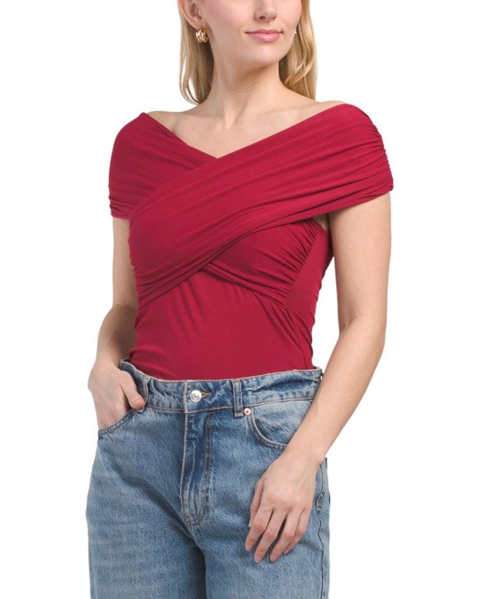 Le Lis Pff The Shoulder Crossover Bodysuit