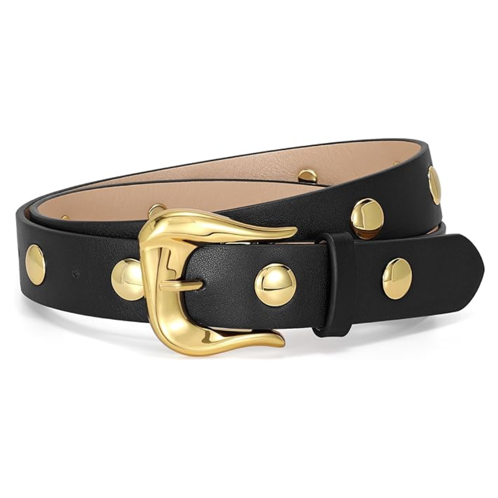 Leacoolkey Studded Leather Belt