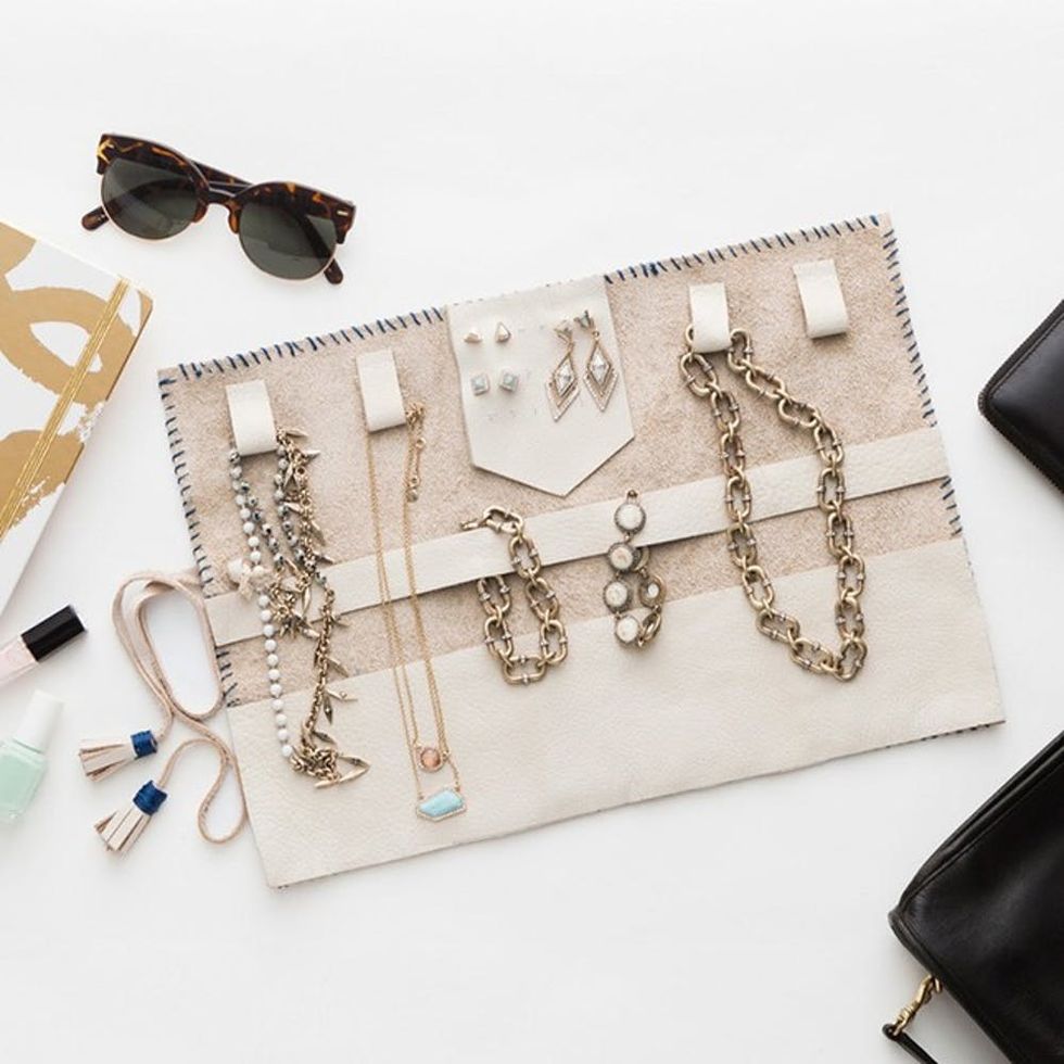 Leather Jewelry Roll Kit