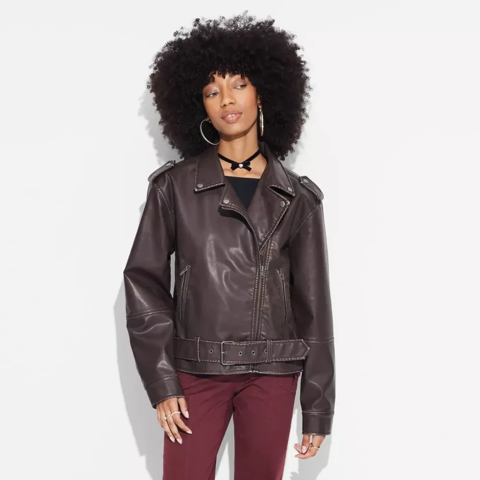 leather oversized jacket