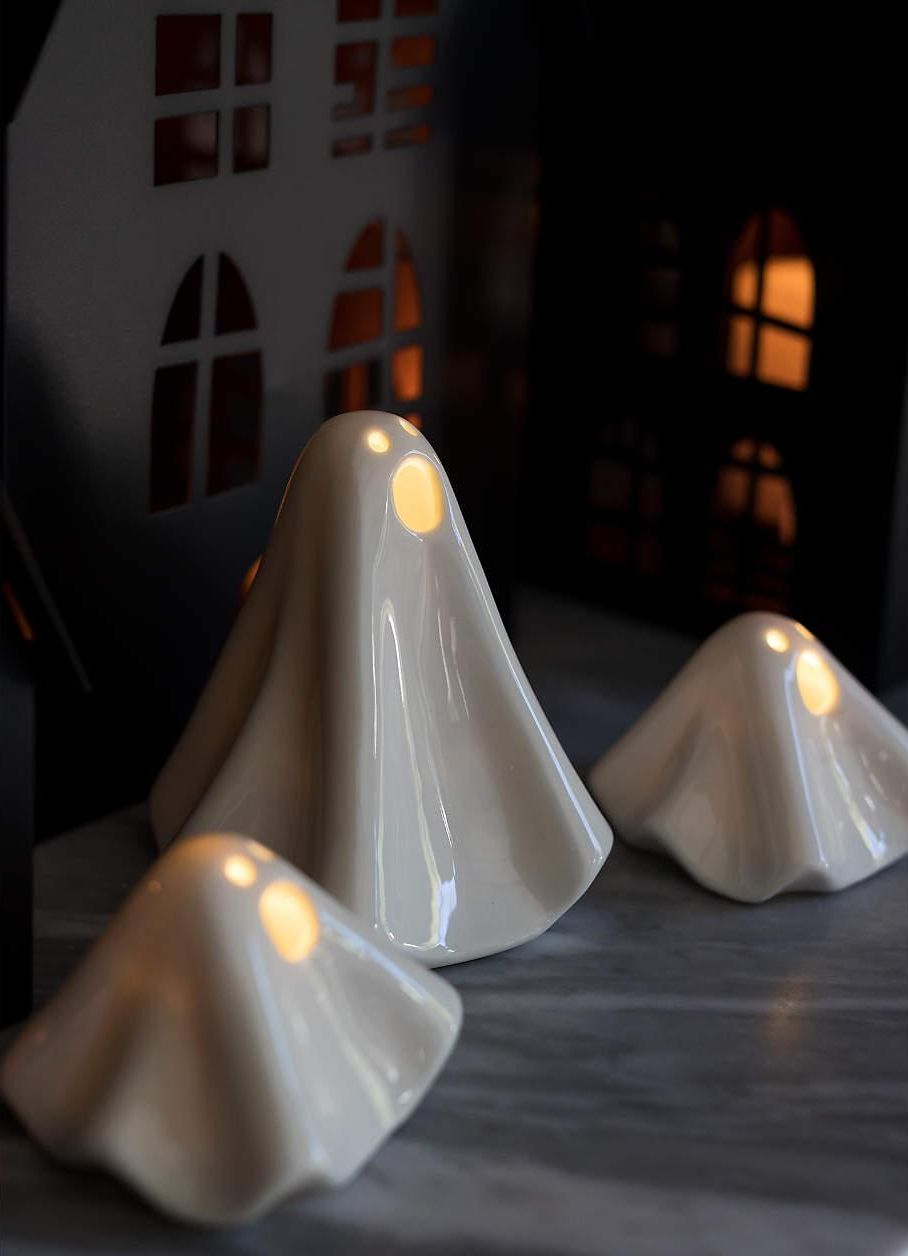 LED Ceramic Ghost Halloween decor