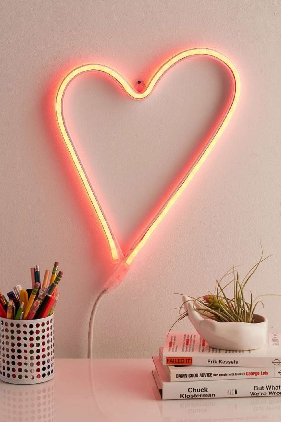 LED Heart Sign Valentine's Day Wall Art Idea