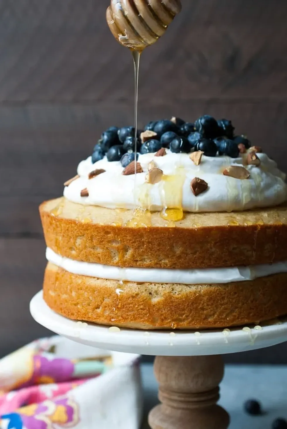 Lemon Blueberry Olive Oil Cake With Coconut Whipped Cream