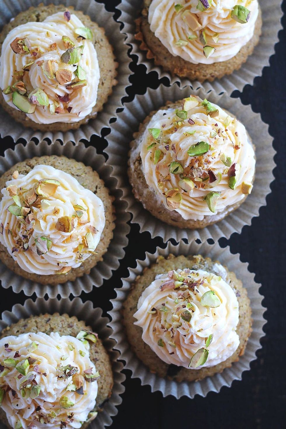 Lemon Blueberry Pistachio Cupcakes