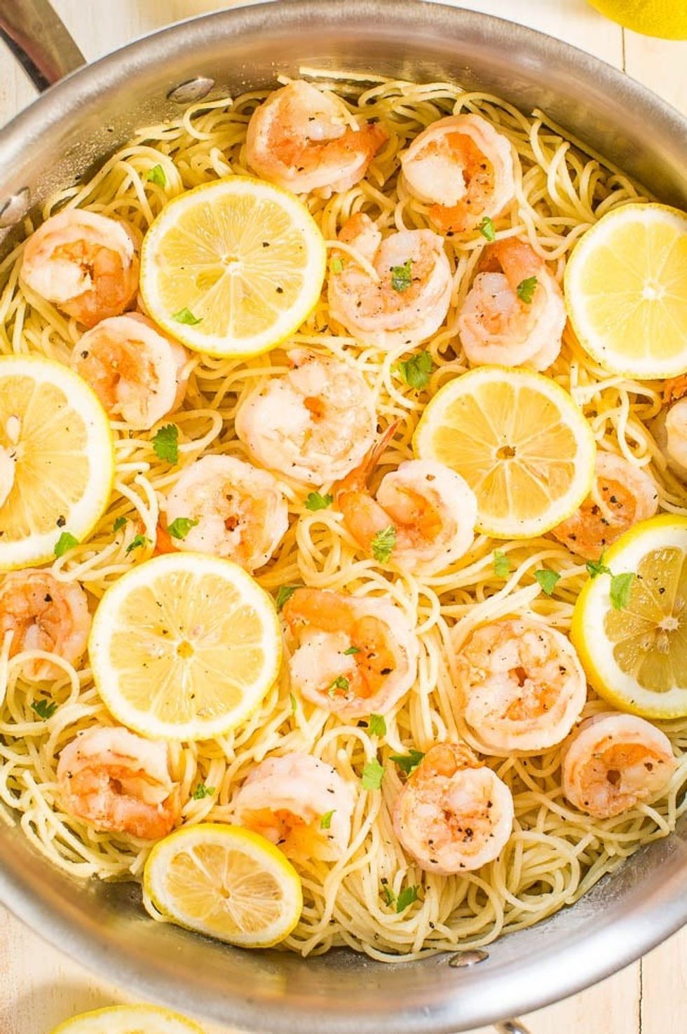 Lemon Butter Garlic Shrimp With Angel Hair Pasta