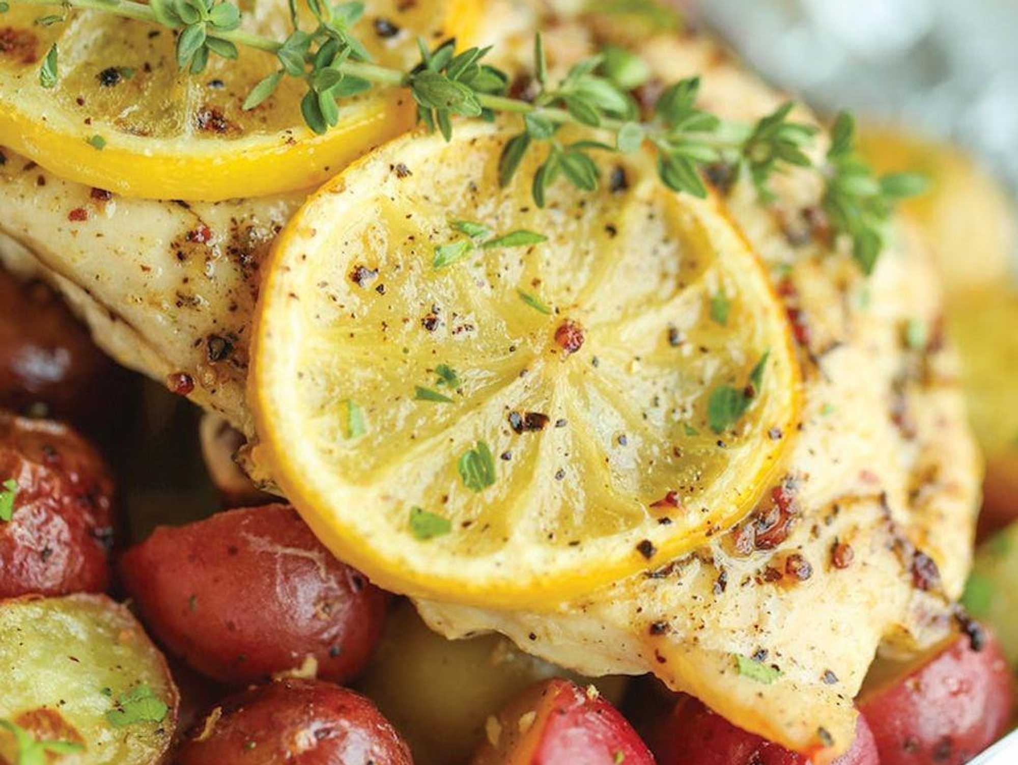 Lemon Chicken and Potatoes in Foil