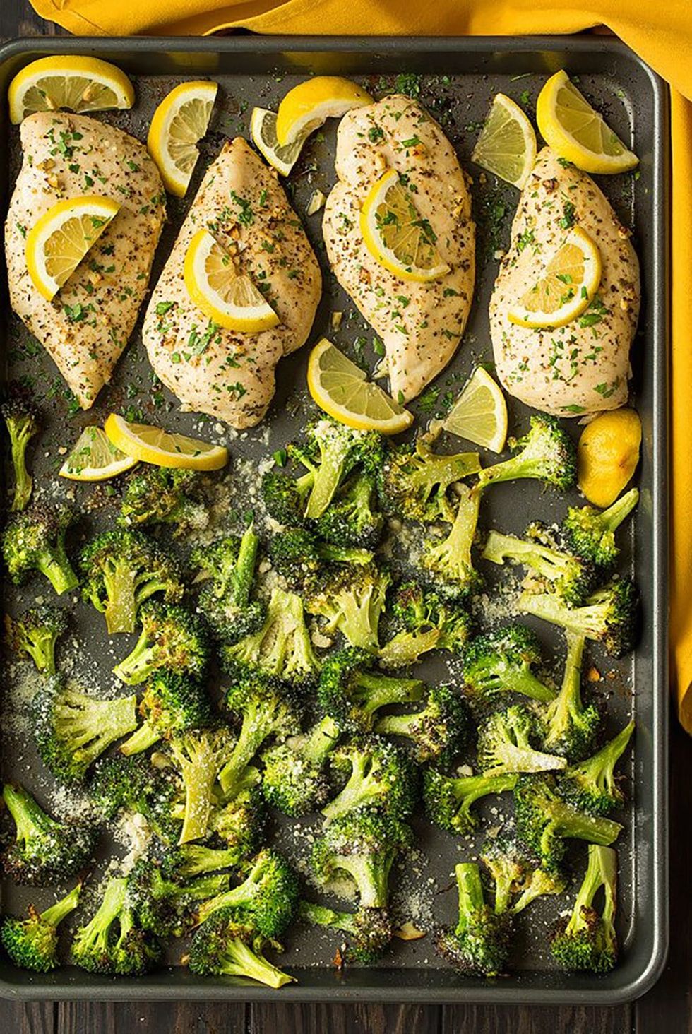 lemon chicken with parmesan roasted broccoli