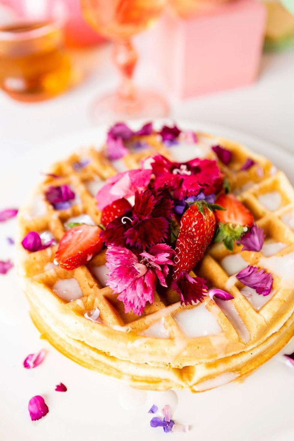 Lemon-Elderflower Waffles Breakfast in Bed