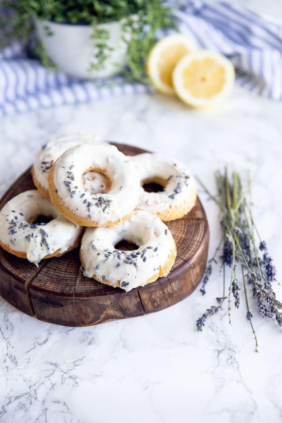 Lemon Lavender Donuts With White Chocolate Ganache