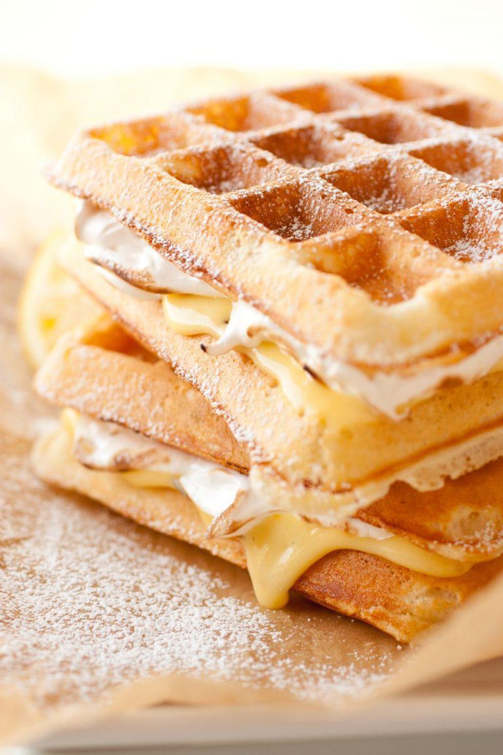 Lemon Meringue Pie Stuffed Waffles