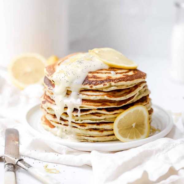 Lemon Poppy Seed Sourdough Pancakes