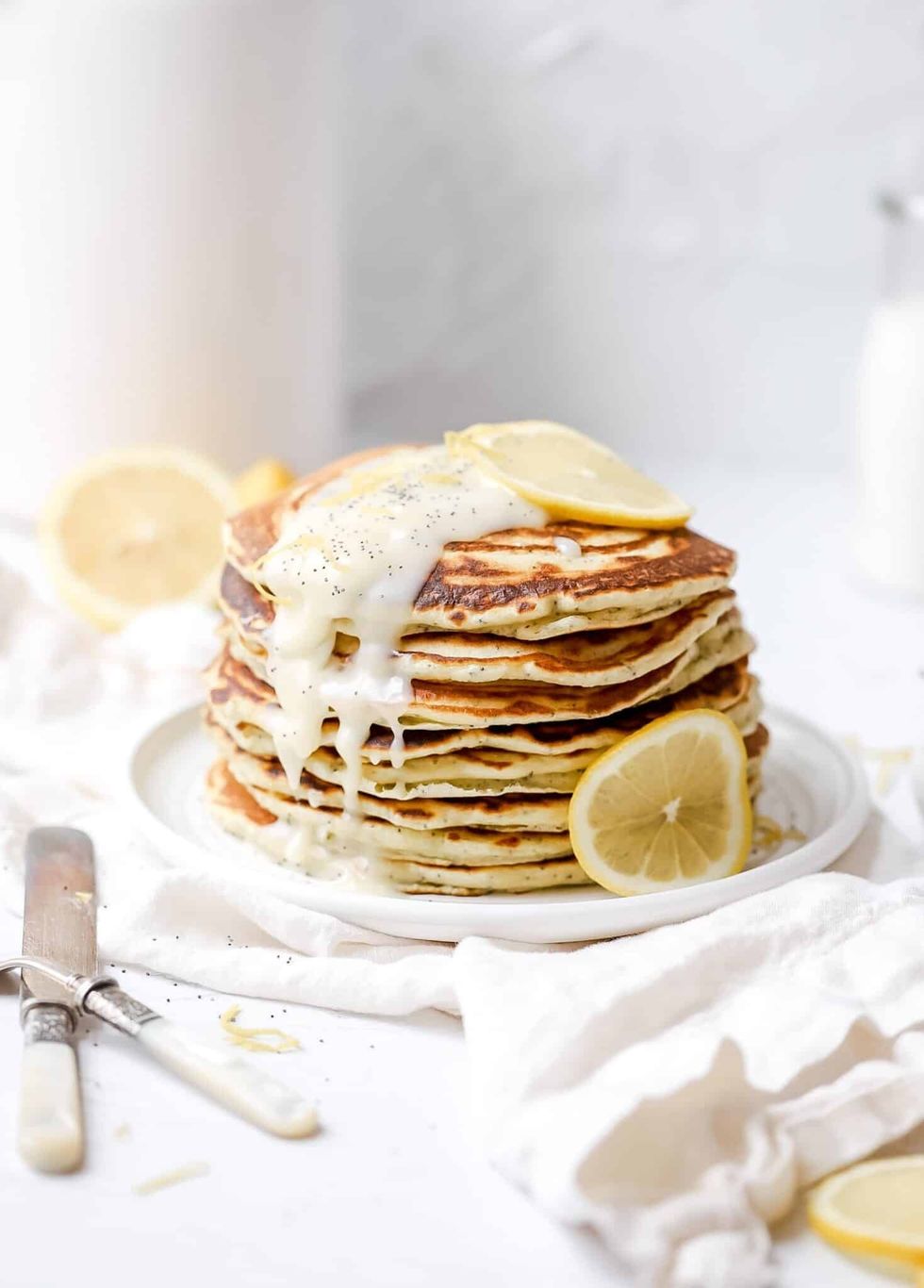 Lemon Poppy Seed Sourdough Pancakes