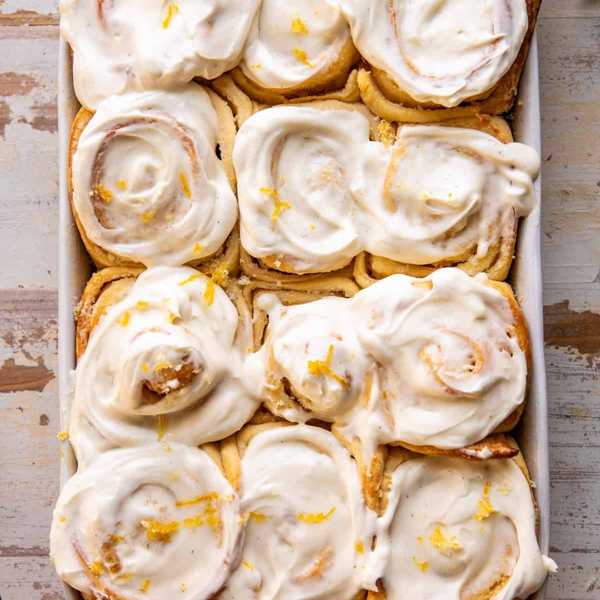 Lemon Sugar Rolls with Vanilla Cream Cheese Icing