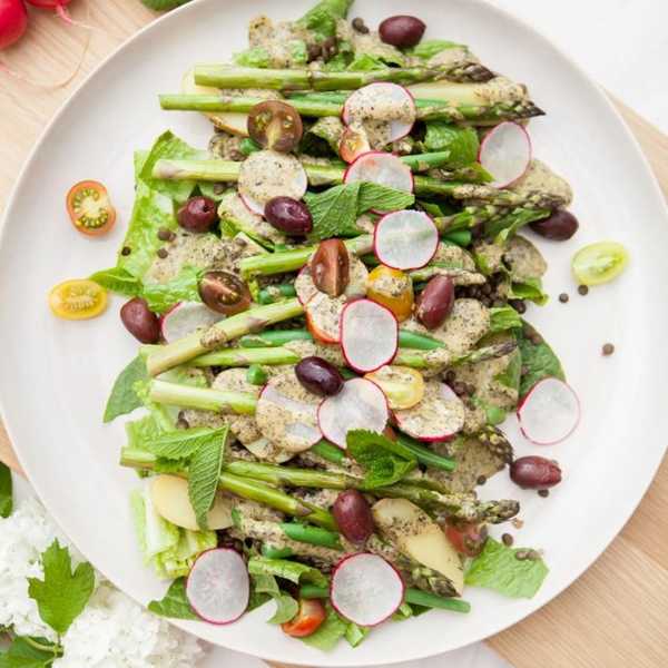 Lentil Asparagus Salad Nicoise