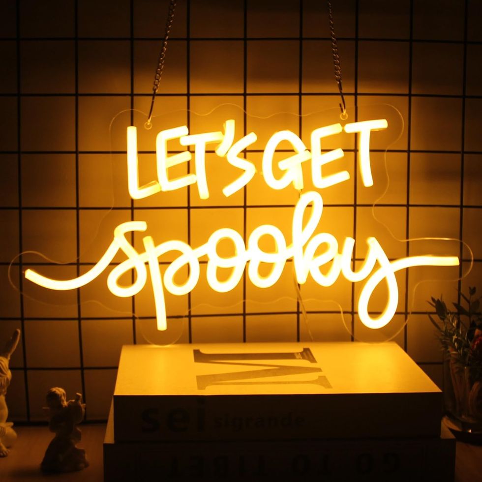 let's get spooky neon halloween sign