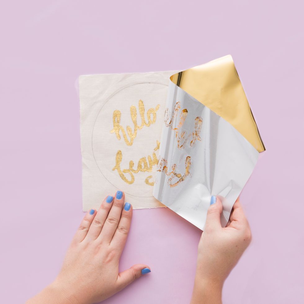 Let the hot foil cool down and peel away.