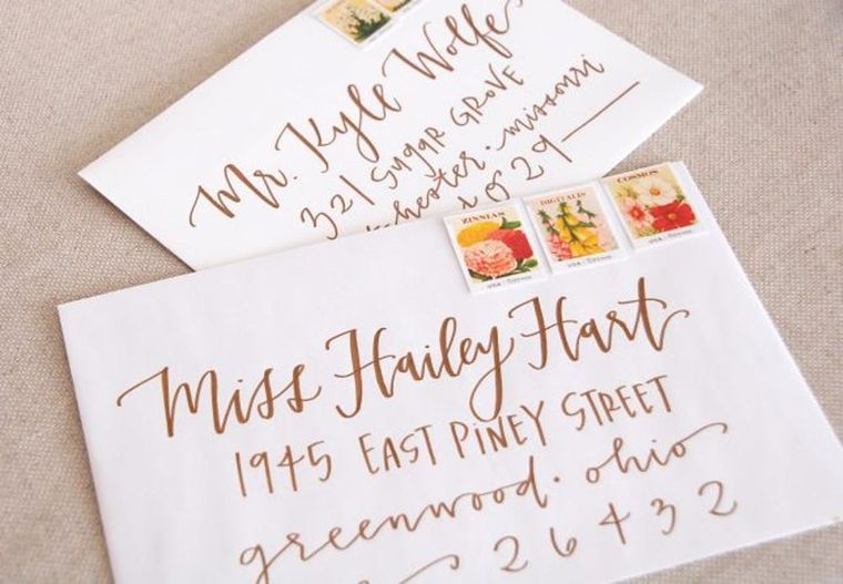 These Hand-Lettered Wedding Envelopes Will Give You Calligraphy Envy - Brit  + Co