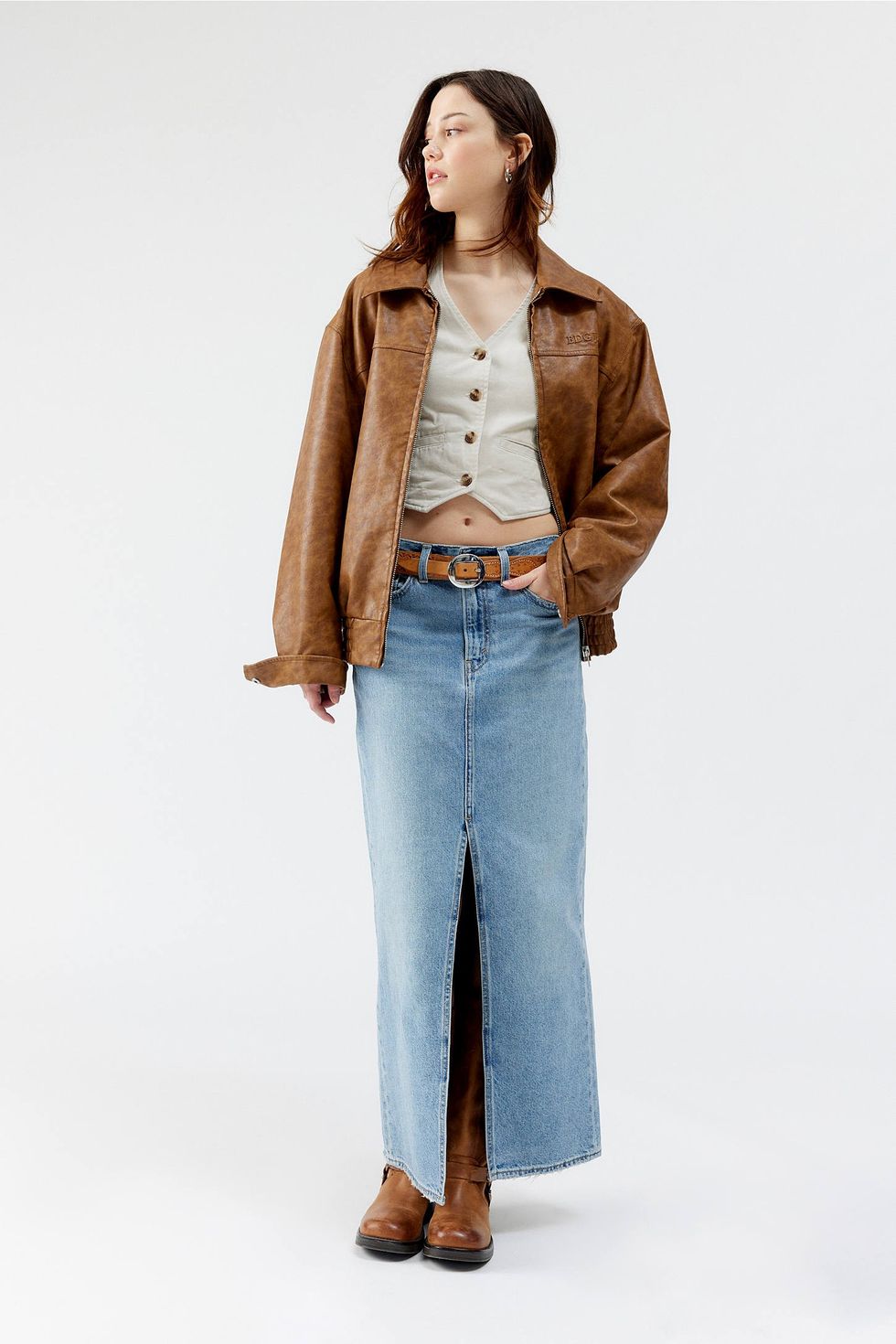 Levi\u2019s Denim Ankle Column Maxi Skirt