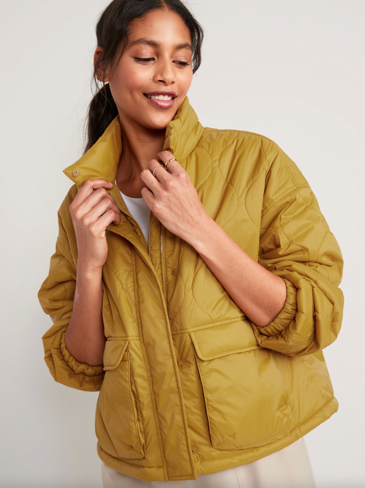 light jackets for women yellow puffer