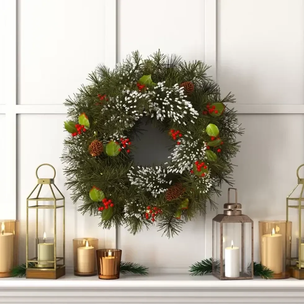 Lighted Mixed Assortment Wreath