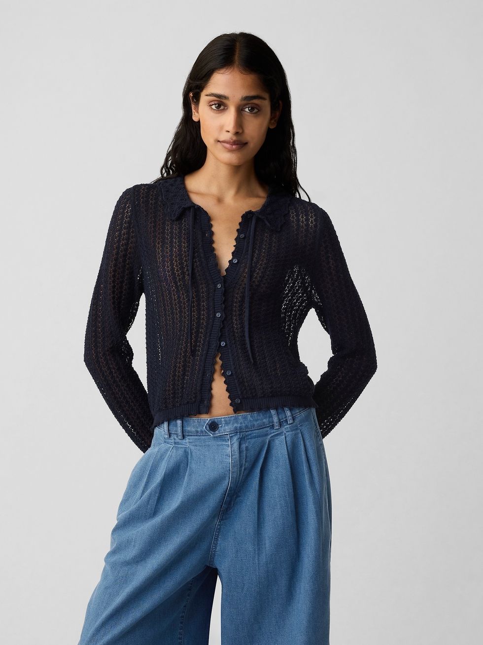 Linen-Blend Cardigan