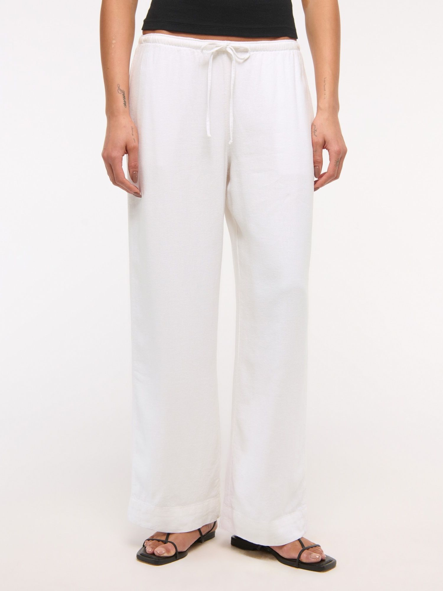 Linen-Blend Pull-On Pant