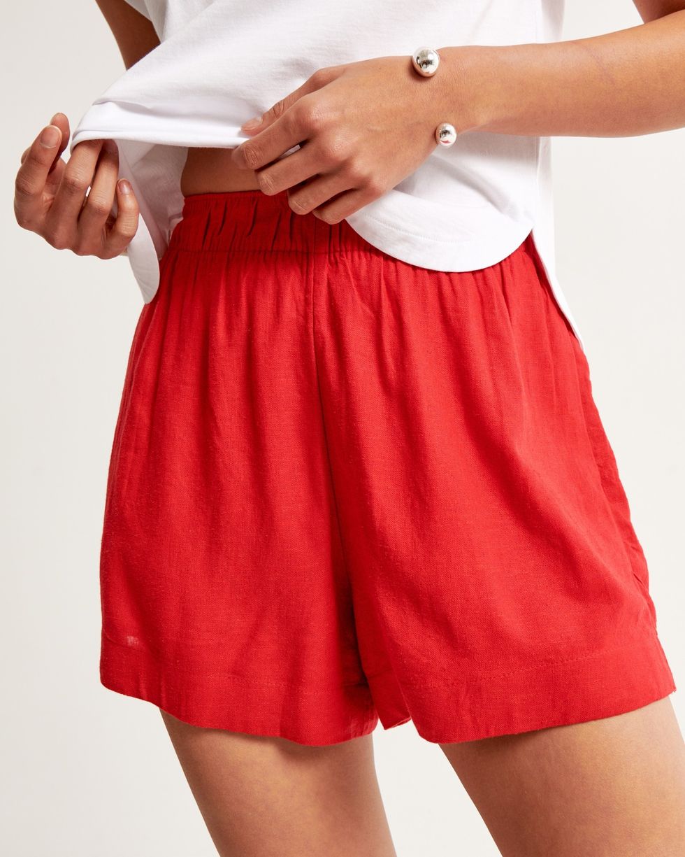Linen-Blend Pull-On Shorts