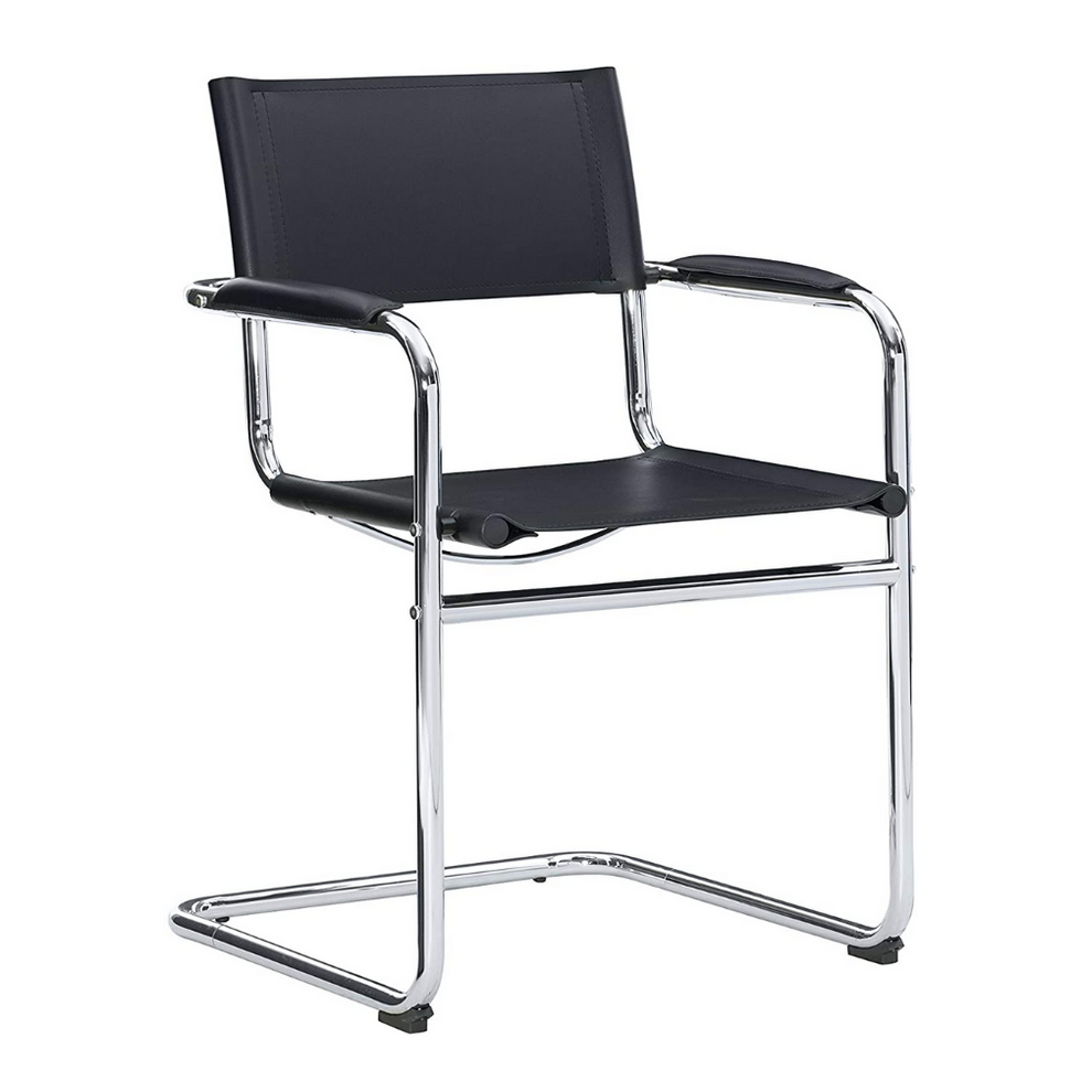 Linon Black and Chrome Dining Hanks Chair
