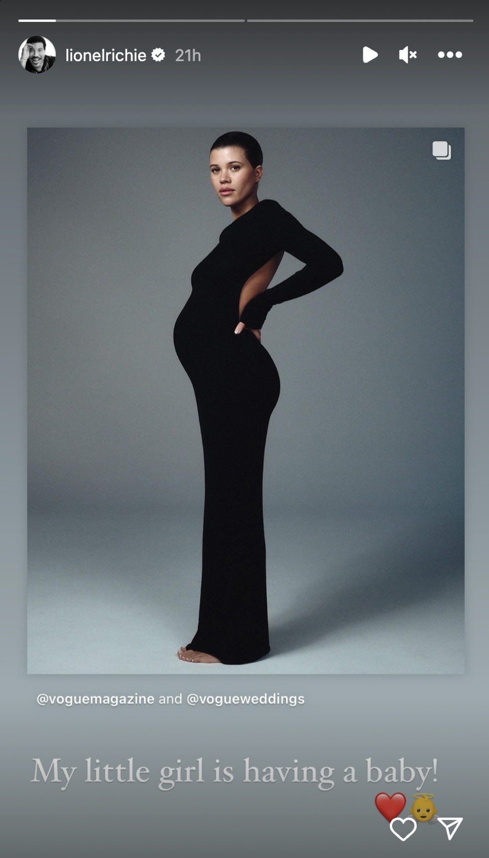 lionel richie's reaction to sofia richie grainge and elliot grainge's pregnancy announcement