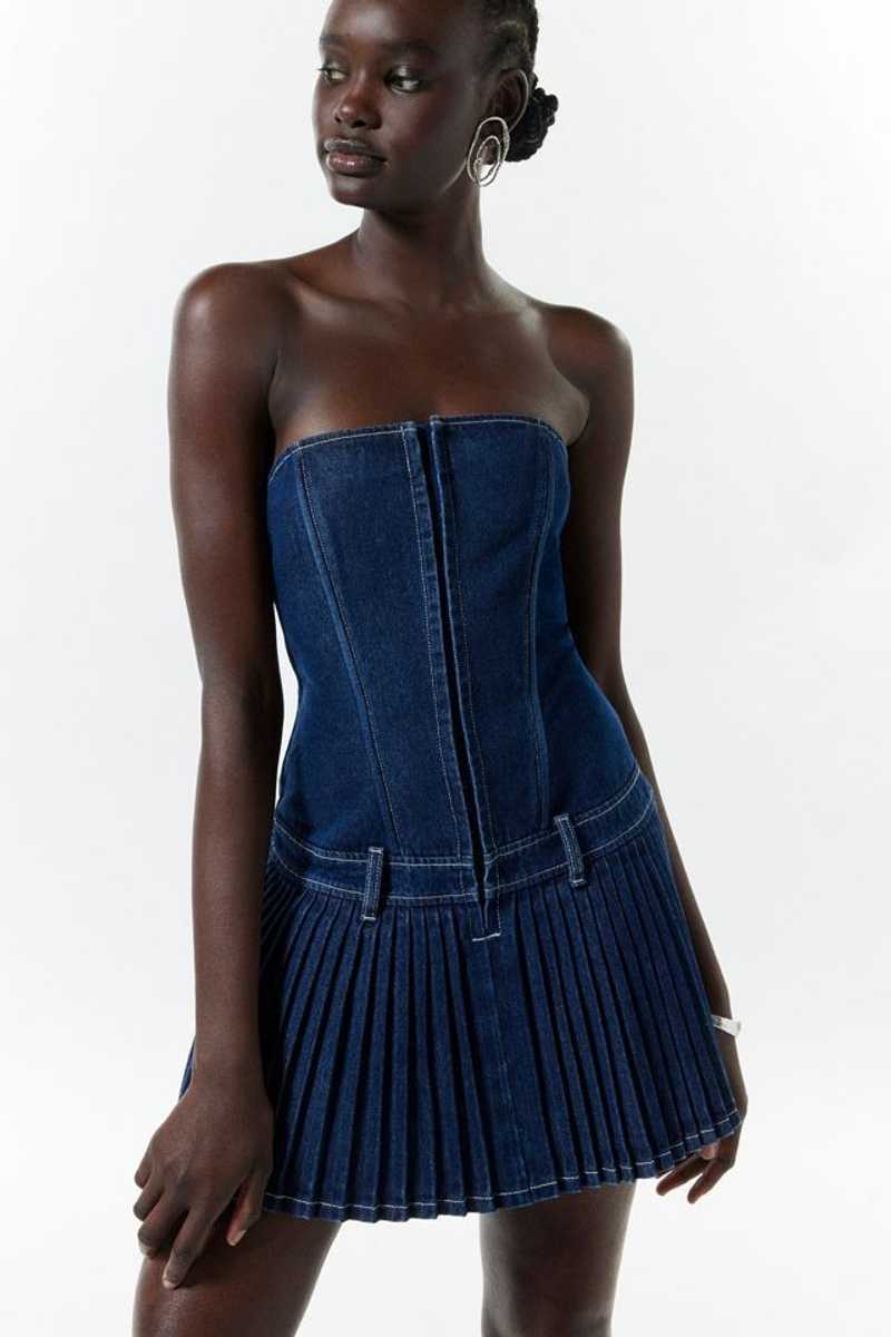 lioness honey denim corset mini dress Honey Corset Mini Dress Navy