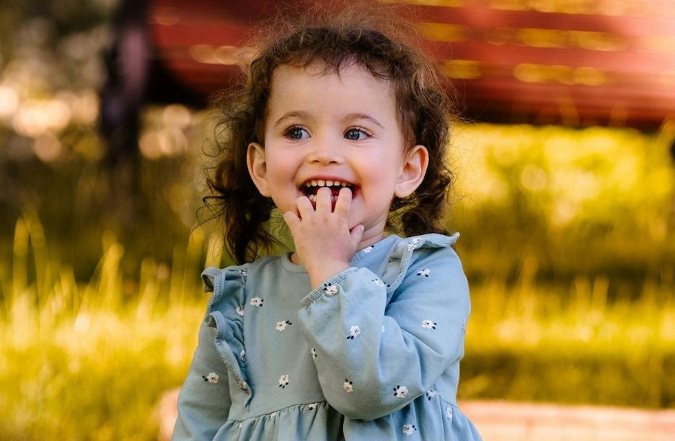 little girl laughing
