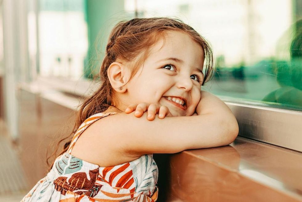 little girl smiling