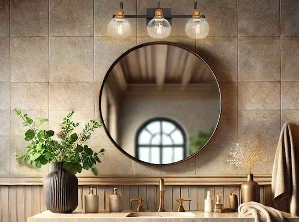 LNC Charm 22.5-in 3 -Light Matte Black Farmhouse Vanity light bar