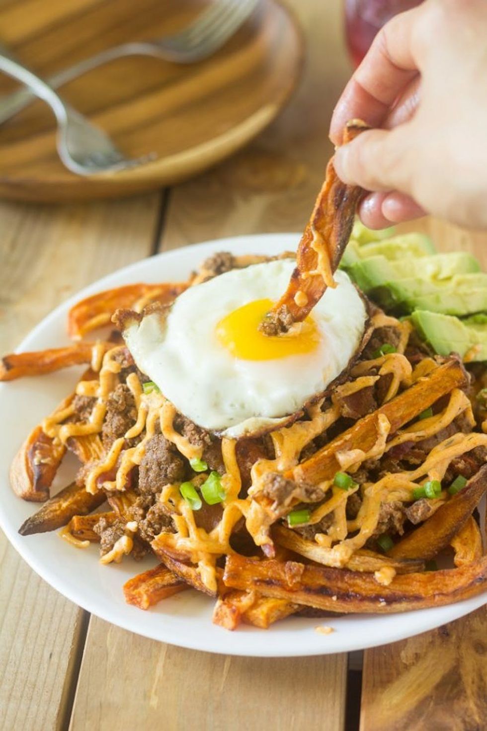 Loaded Chili Sweet Potato Fries