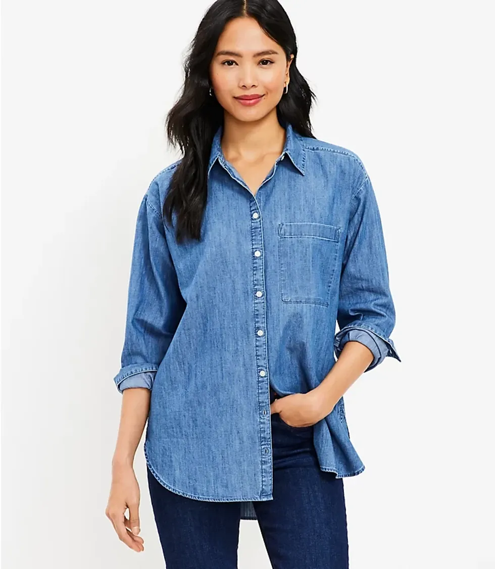 LOFT Chambray Oversized Everyday Shirt
