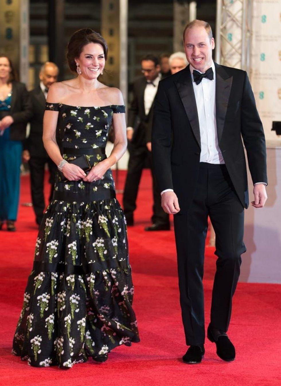 LONDON, ENGLAND - FEBRUARY 12: Catherine, Duchess of Cambridge and Prince William, Duke of Cambridge attend the 70th EE British Academy Film Awards (BAFTA) at the Royal Albert Hall on February 12, 2017 in London, England. (Photo by Daniel Leal-Olivas- WPA Pool/Getty Images)
