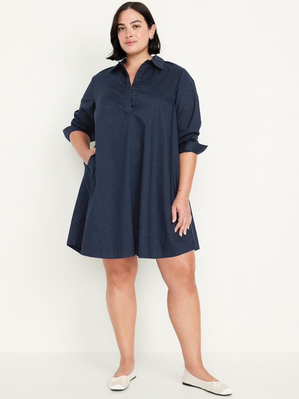 Loose Mini Shirt Dress