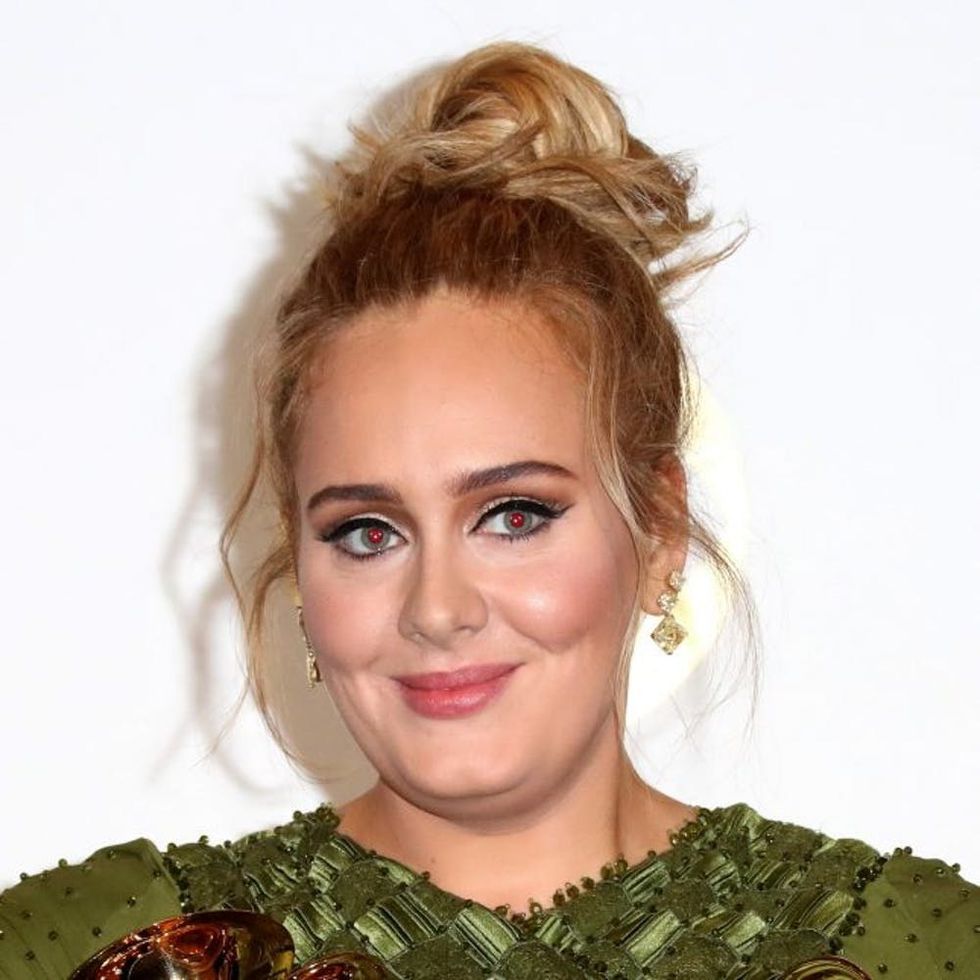 LOS ANGELES, CA - FEBRUARY 12: Singer Adele, winner of Album Of The Year and Best Pop Vocal Album for '25' and Song Of The Year, Record Of The Year and Best Pop Solo Performance for 'Hello,' poses in the press room during The 59th GRAMMY Awards at STAPLES Center on February 12, 2017 in Los Angeles, California. (Photo by Frederick M. Brown/Getty Images)