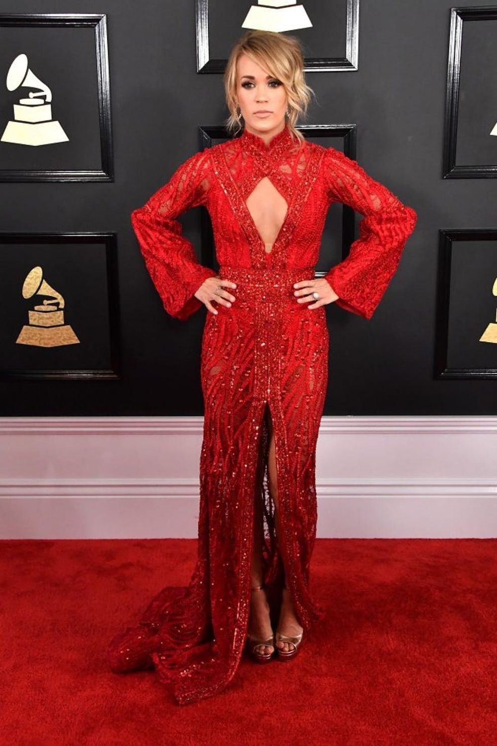 LOS ANGELES, CA - FEBRUARY 12: Singer Carrie Underwood attends The 59th GRAMMY Awards at STAPLES Center on February 12, 2017 in Los Angeles, California. (Photo by Steve Granitz/WireImage)