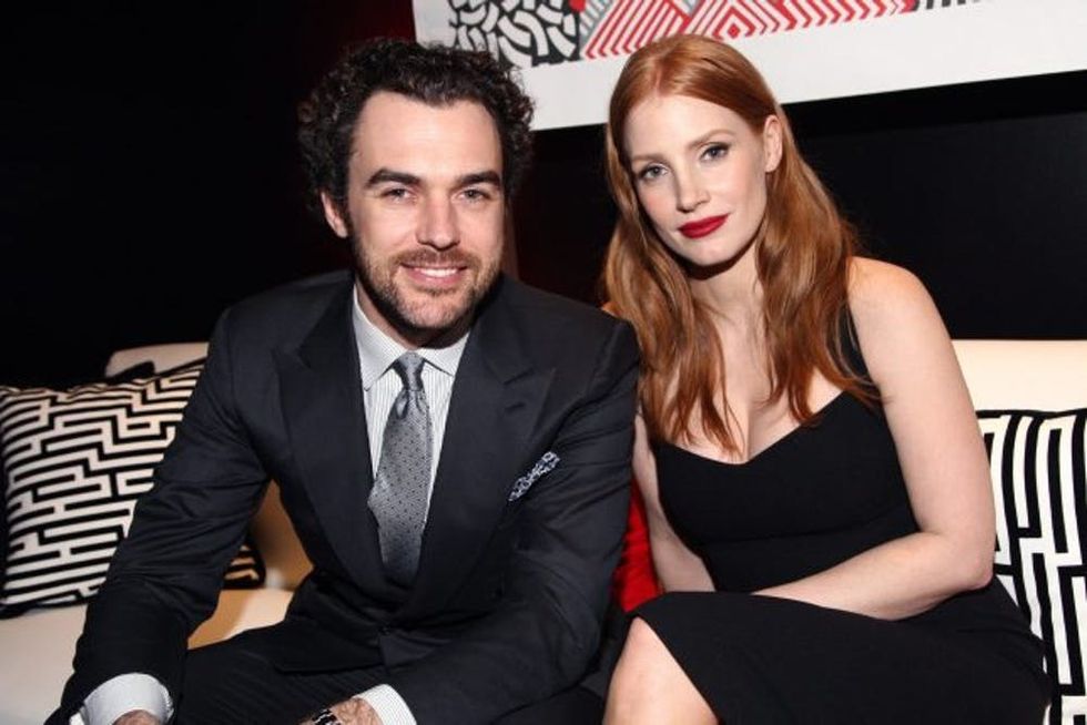 LOS ANGELES, CA - FEBRUARY 20: Actress Jessica Chastain (R) and fashion executive Gian Luca Passi attend the 87th annual Academy Awards Oscar Week celebrates Foreign Language Films held at Future Home Of The Academy Museum Of Motion Pictures on February 20, 2015 in Los Angeles, California. (Photo by Tommaso Boddi/Getty Images)