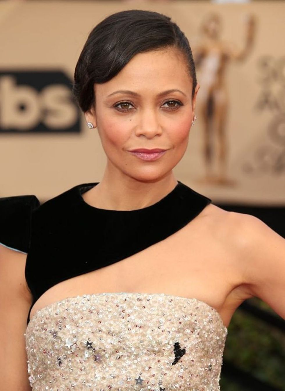 LOS ANGELES, CA - JANUARY 29: Actress Thandie Newton arrives at the 23rd Annual Screen Actors Guild Awards at The Shrine Expo Hall on January 29, 2017 in Los Angeles, California. (Photo by Dan MacMedan/WireImage)