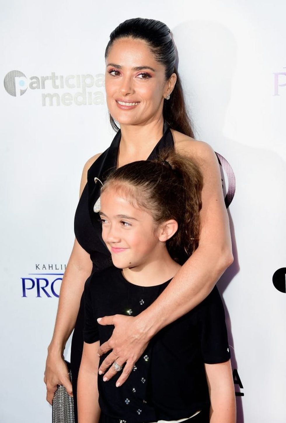 LOS ANGELES, CA - JULY 29: Actress Salma Hayek and daughter Valentina Paloma Pinault arrive at the Screening of GKIDS' "Kahlil Gibran's The Prophet" at Bing Theatre At LACMA on July 29, 2015 in Los Angeles, California. (Photo by Frazer Harrison/Getty Images)