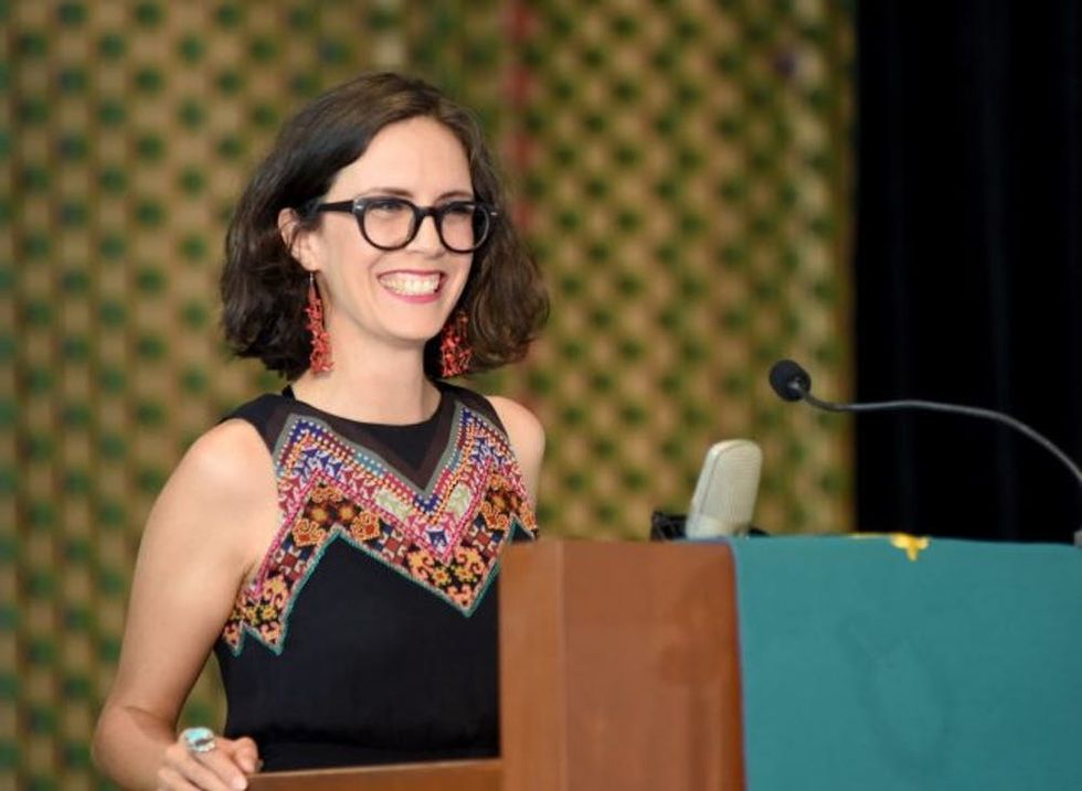 LOS ANGELES, CA - JUNE 18: Filmmaker Paola Mendoza speaks onstage during "I Am An Immigrant: A Celebration Of Our Stories" a live performance celebrating immigrants and the immigrant heritage of the United States at Holman United Methodist Church on June 18, 2016 in Los Angeles, California. (Photo by Vivien Killilea/Getty Images for SOZE)