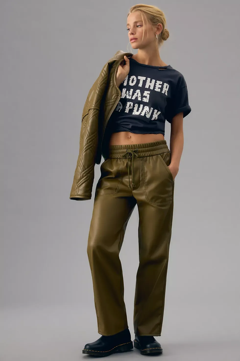 Lounge faux leather pants