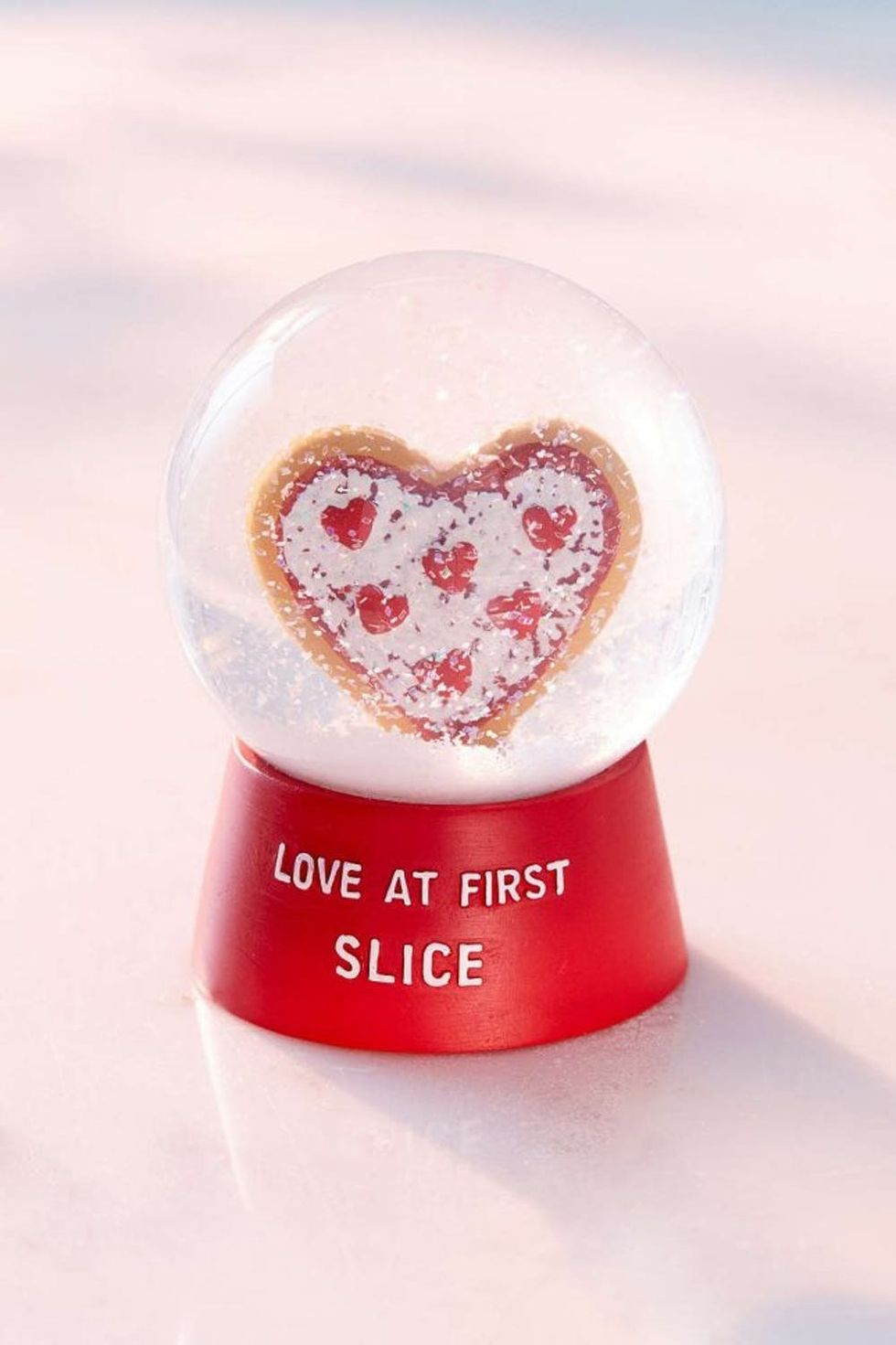 Love at First Slice Pizza Snow Globe Valnetine's Day White Elephant Gift Idea