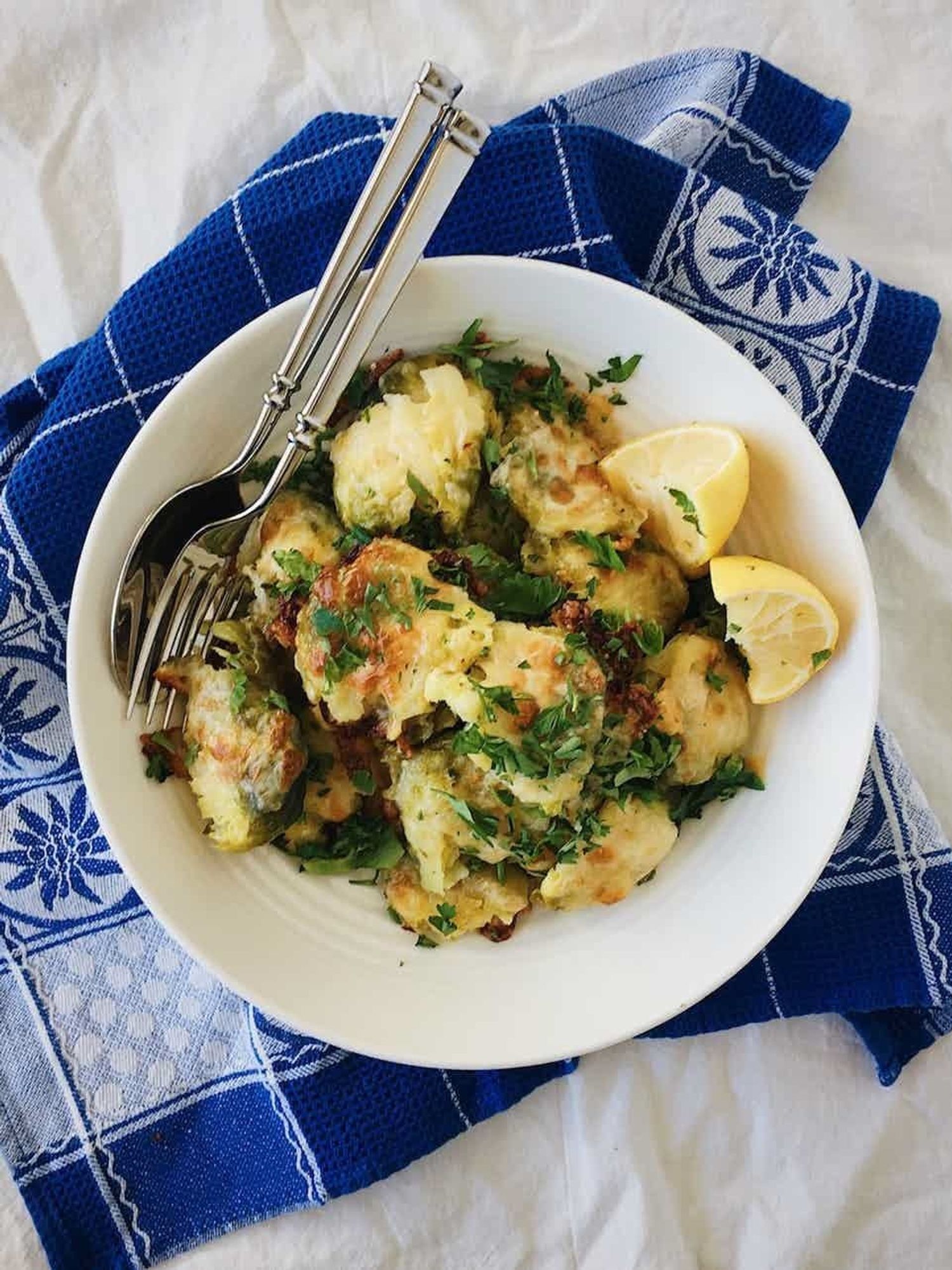 low calorie low carb meals smashed brussels sprouts