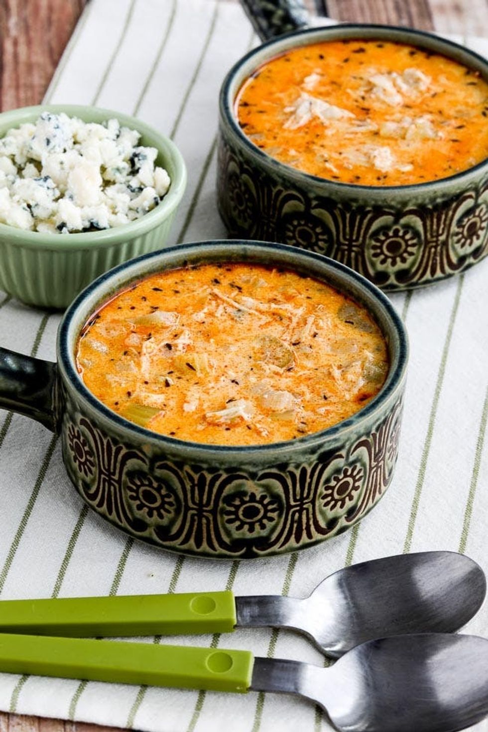 Low-Carb Buffalo Chicken Soup With Blue Cheese